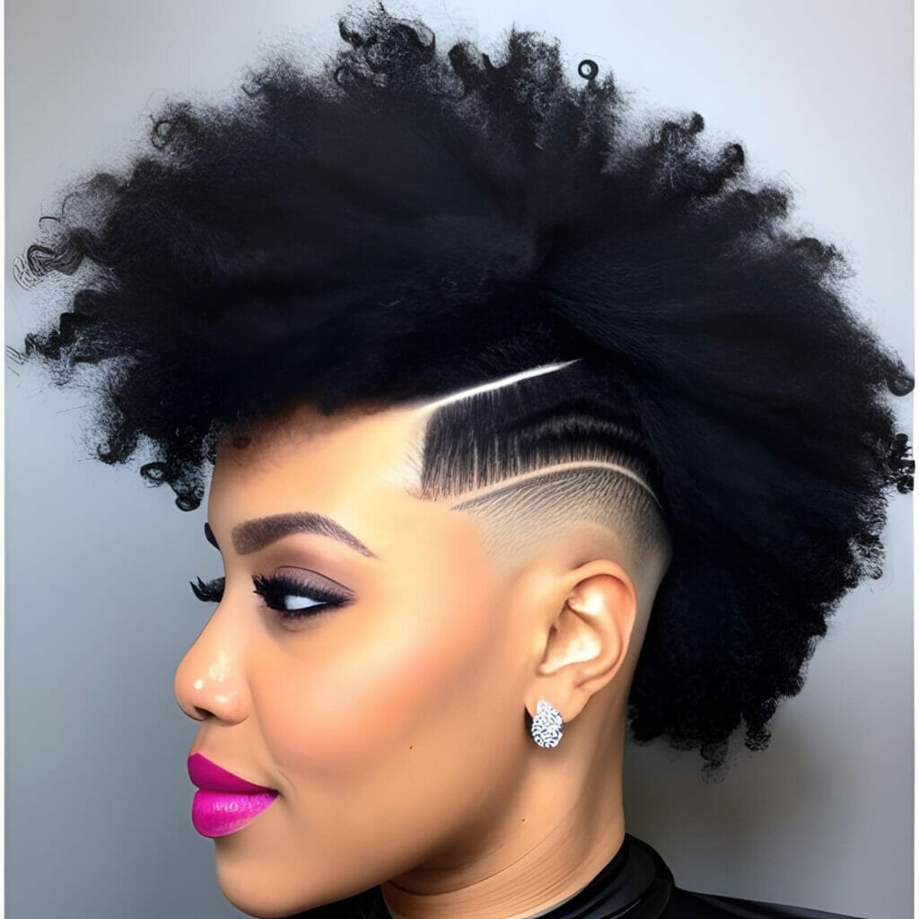 Taper Fade Mid Curly Hair for Women