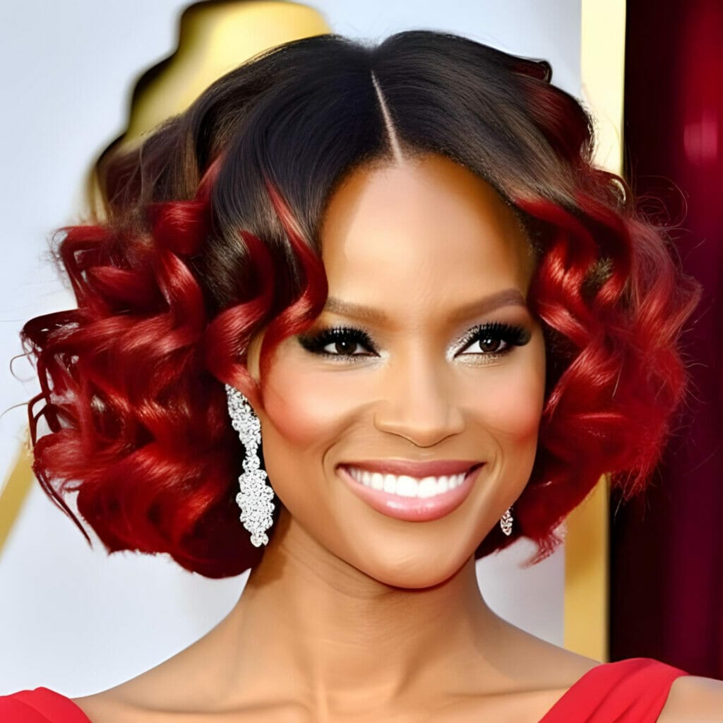 Red carpet hairstyles for short red curls