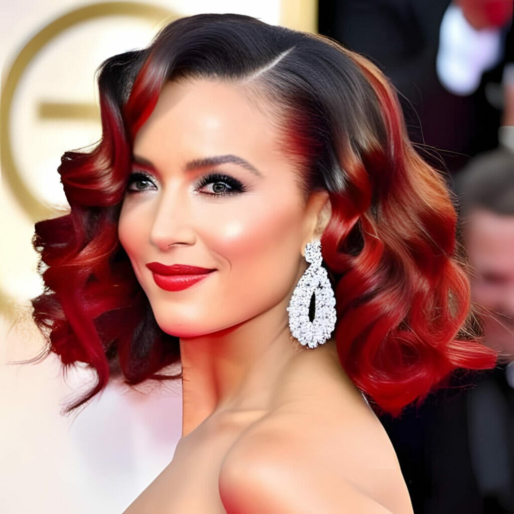 Red carpet hairstyles for short red curls